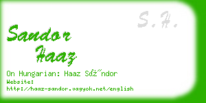 sandor haaz business card